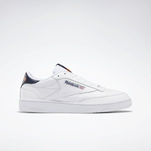 Adidasy Męskie Reebok Club C 85 Białe/Granatowe/Pomarańczowe PL 42JNIYZ